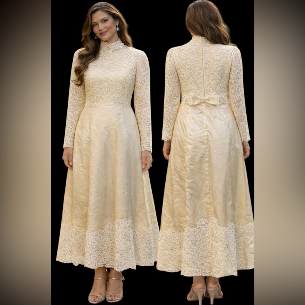 Vintage Silk & Lace Wedding Dress